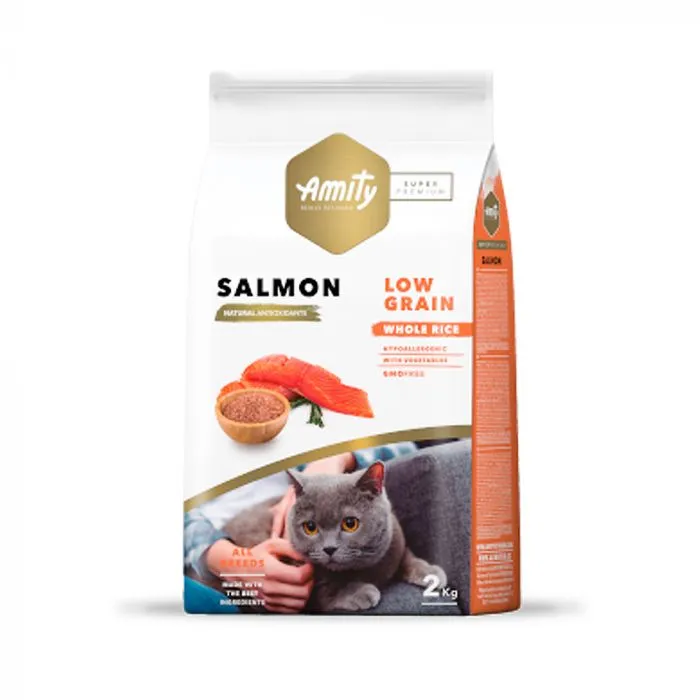 Amity Low Grain Salmón para Gatos 2kg