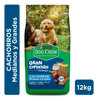 Dog Chow Cachorro Mediano Grande Carne y Pollo 12kg
